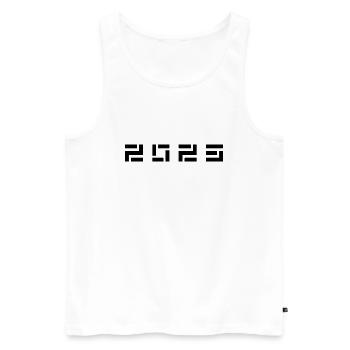 Année de naissance Anniversaire Né(e) en - Fabriqué en 2023 - Débardeur bio Premium Homme - blanc - Devant - Michal (187cm)
