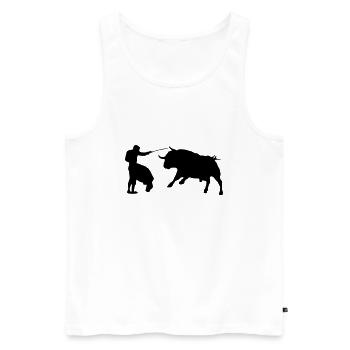 Stierkampf - Torero - Matador - Männer Premium Bio Tank Top - Weiß - Vorne - AI Model Male 178 light (178cm)