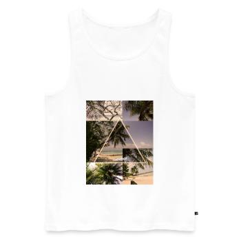 Beach - Männer Premium Bio Tank Top - Weiß - Vorne - Michal (187cm)