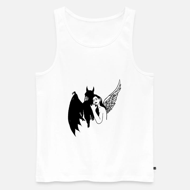Umarme mich - Engel Dämon - Männer Premium Bio Tank Top - Weiß