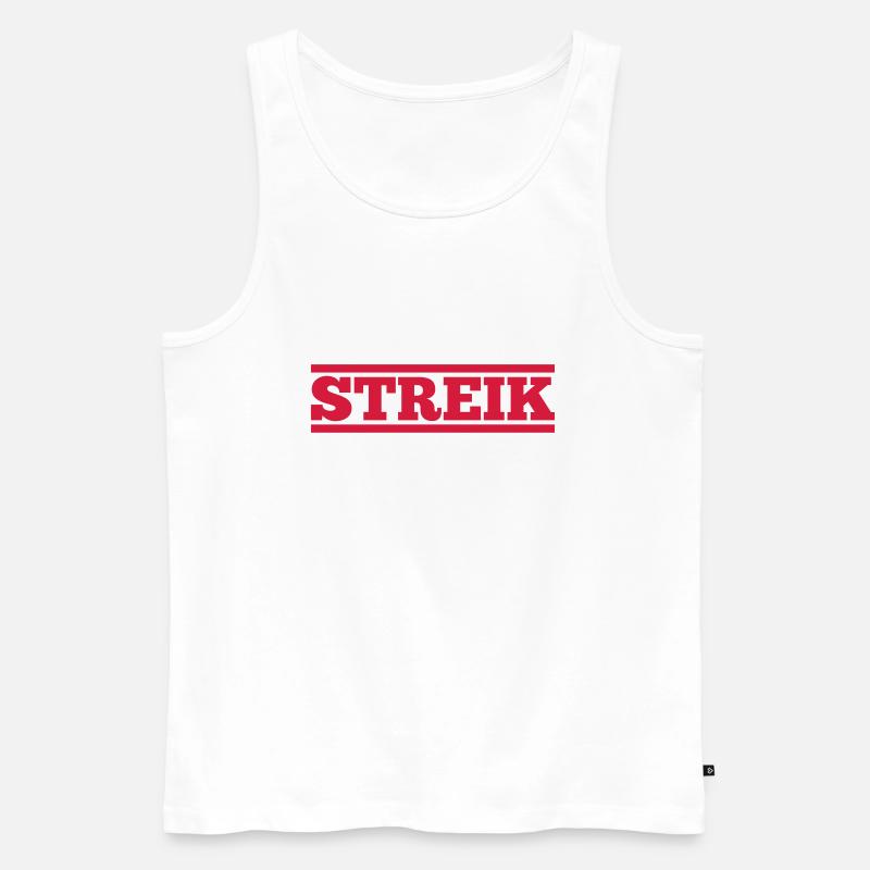 Streik - Männer Premium Bio Tank Top - Weiß