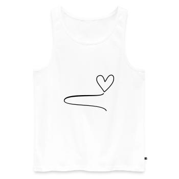 Coeur de la ligne de l’élan - Débardeur bio Premium Homme - blanc - Devant - AI Model Male 178 light (178cm)