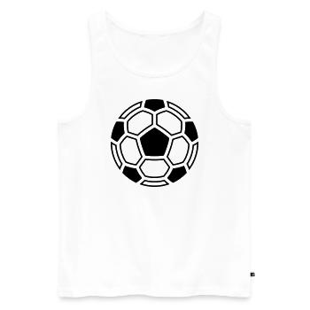 Mosaïque de football (pictogramme du symbole du logo du ballon / 1C) - Débardeur bio Premium Homme - blanc - Devant - Michal (187cm)