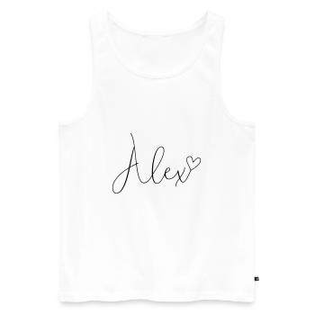 Alex Nom Prénom Filles Garçons - Débardeur bio Premium Homme - blanc - Devant - AI Model Male 178 light (178cm)
