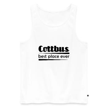 Cottbus - Stadt best place ever - Männer Premium Bio Tank Top - Weiß - Vorne - Michal (187cm)