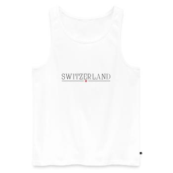 Schweiz Switzerland - Men's Premium Organic Tank Top - white - Front - AI Model Male 178 light (178cm)