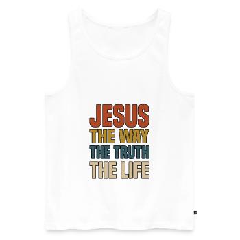 Jesus The Way The Truth The Life - Men's Premium Organic Tank Top - white - Front - Michal (187cm)