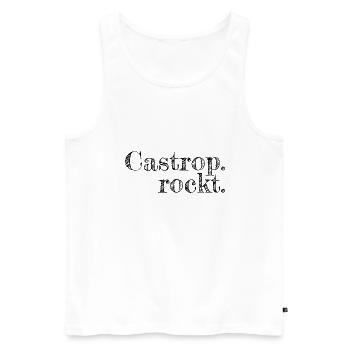 Castrop rockt - Textdesign mit Stadtnamen - Männer Premium Bio Tank Top - Weiß - Vorne - Michal (187cm)