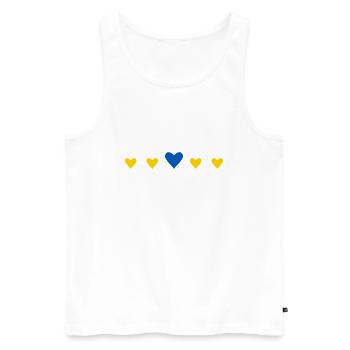 Ukraine Cœur - Débardeur bio Premium Homme - blanc - Devant - Michal (187cm)