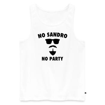 NO SANDRO NO PARTY - Männer Premium Bio Tank Top - Weiß - Vorne - AI Model Male 178 light (178cm)