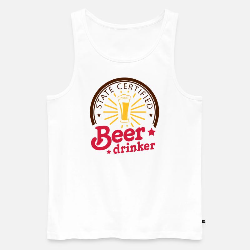 state certified beerdrinker - Männer Premium Bio Tank Top - Weiß