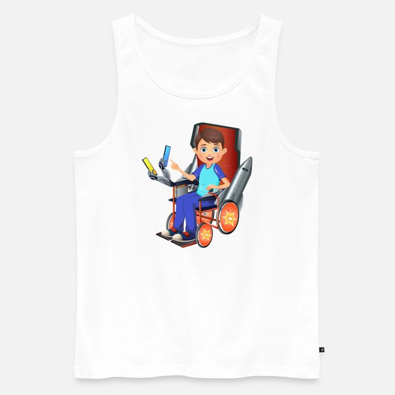 Rollstuhl Held - Männer Premium Bio Tank Top - Weiß