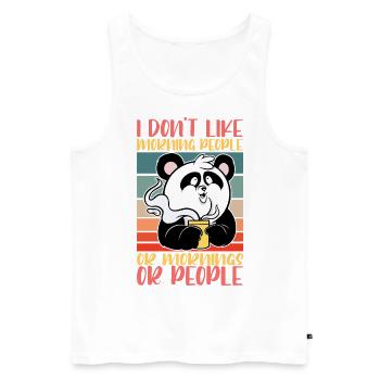 i dont like morning people - Kaffee Tshirt - Männer Premium Bio Tank Top - Weiß - Vorne - Michal (187cm)
