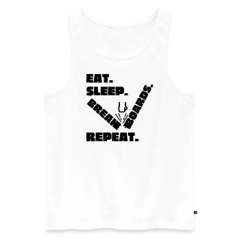 Eat. Sleep. Break Boards. Repeat. Tang Soo Do - Männer Premium Bio Tank Top - Weiß - Vorne - Michal (187cm)
