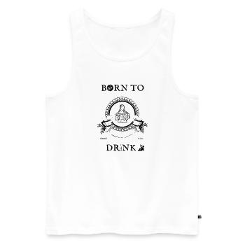 Born to drink - Men's Premium Organic Tank Top - white - Front - AI Model Male 178 light (178cm)