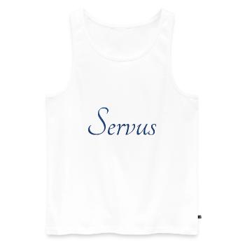 servus - Männer Premium Bio Tank Top - Weiß - Vorne - AI Model Male 178 light (178cm)