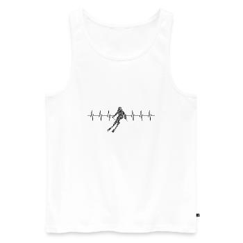 Ski fahren Herzschlag - Männer Premium Bio Tank Top - Weiß - Vorne - AI Model Male 178 light (178cm)