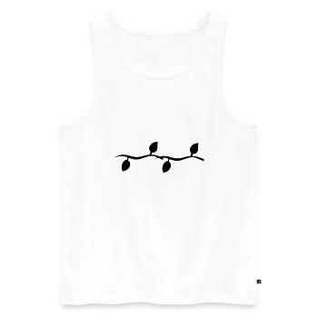Quatre feuilles ligne nature forme - Débardeur bio Premium Homme - blanc - Devant - Michal (187cm)