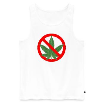 Nein zu Cannabis Verbot - Männer Premium Bio Tank Top - Weiß - Vorne - Michal (187cm)