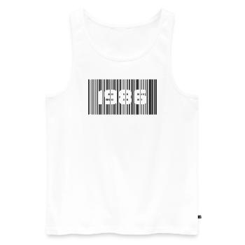 Année de naissance Anniversaire Né en - Fabriqué en 1986 - Débardeur bio Premium Homme - blanc - Devant - AI Model Male 178 light (178cm)