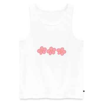 Trois fleurs fleur plante rose forme - Débardeur bio Premium Homme - blanc - Devant - Michal (187cm)
