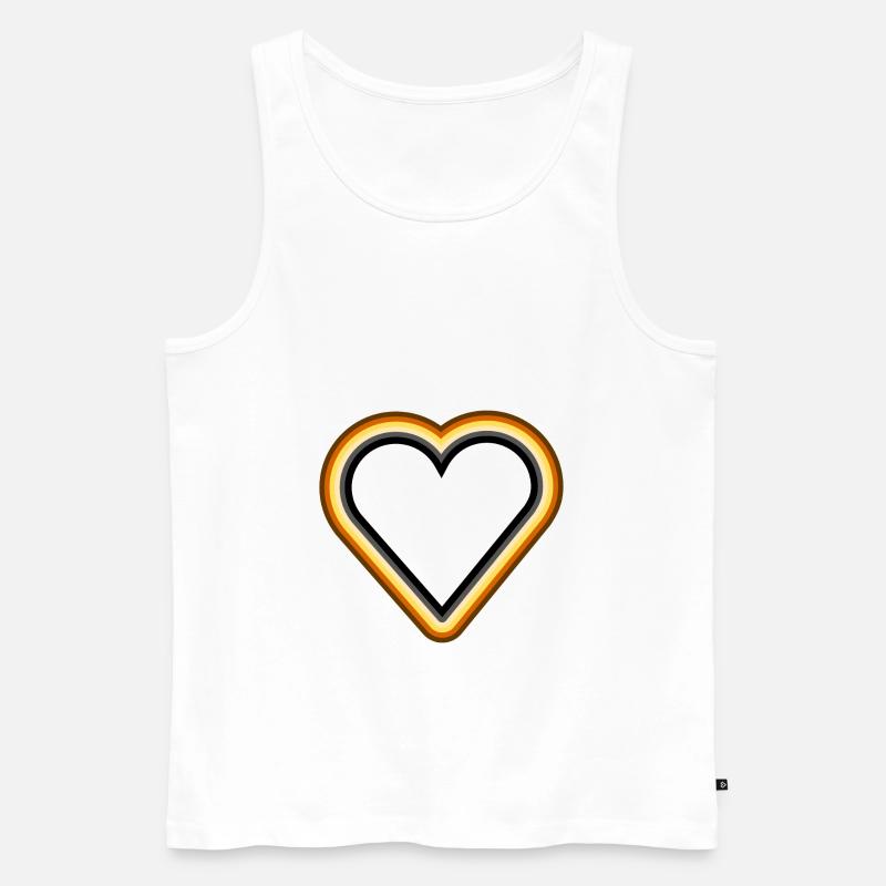 Bear Heart oultine - Débardeur bio Premium Homme - blanc
