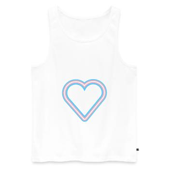 Trans Heart outline - Männer Premium Bio Tank Top - Weiß - Vorne - AI Model Male 178 light (178cm)