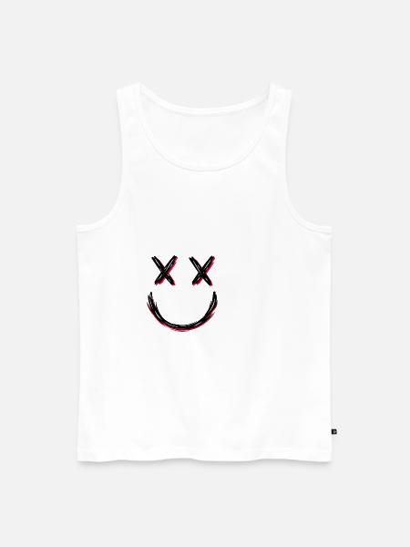 Face with X eyes - Men's Premium Organic Tank Top - white