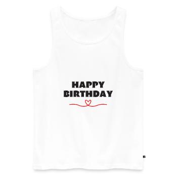Happy Birthday - Männer Premium Bio Tank Top - Weiß - Vorne - Michal (187cm)