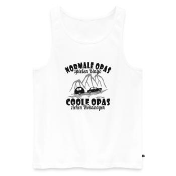 Ferien Urlaub Wohnwagen Camping Opa - Männer Premium Bio Tank Top - Weiß - Vorne - AI Model Male 178 light (178cm)