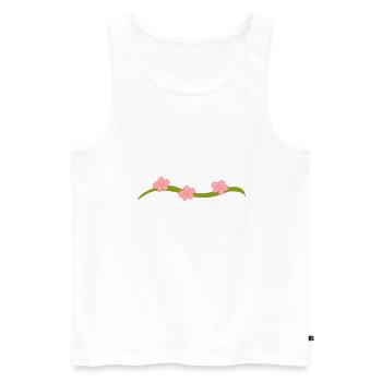 Ligne de fleurs à trois fleurs Branche rose - Débardeur bio Premium Homme - blanc - Devant - Michal (187cm)