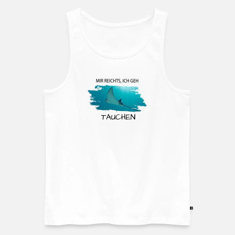 Tauchen Rochen - Männer Premium Bio Tank Top - Weiß