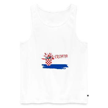 Croatia Hrvatska Kroatien i love croatia - Männer Premium Bio Tank Top - Weiß - Vorne - AI Model Male 178 light (178cm)