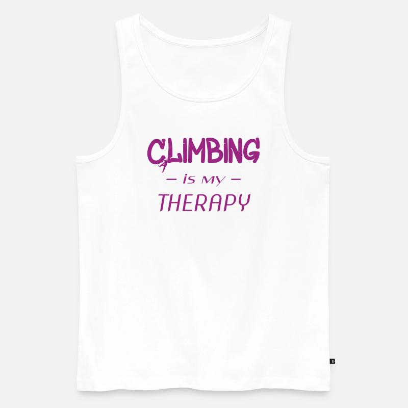 Climbing is my therapy - Männer Premium Bio Tank Top - Weiß