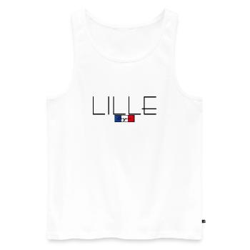 LILLE FRANKREICH URLAUB SOMMER PARTY (b) - Männer Premium Bio Tank Top - Weiß - Vorne - Michal (187cm)