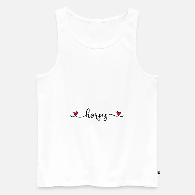 Ich liebe Pferde - Männer Premium Bio Tank Top - Weiß