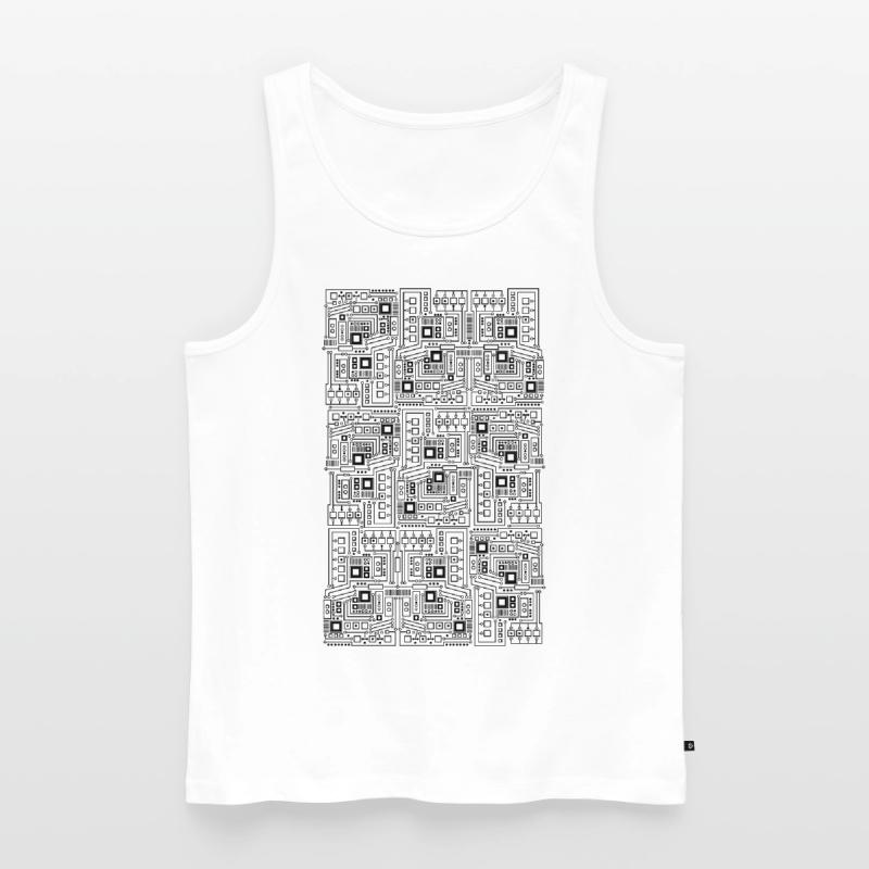 Circuit board CPU motif technology pattern computer gift Men's Premium Organic Tank Top