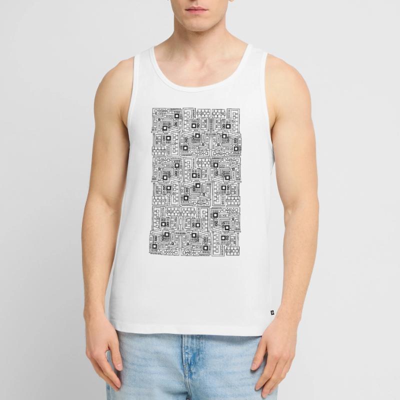 Circuit board CPU motif technology pattern computer gift Men's Premium Organic Tank Top