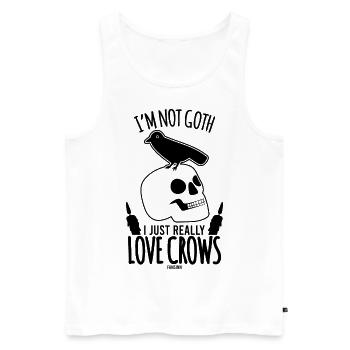 Gothic Crow Superstition - Men's Premium Organic Tank Top - white - Front - AI Model Male 178 light (178cm)