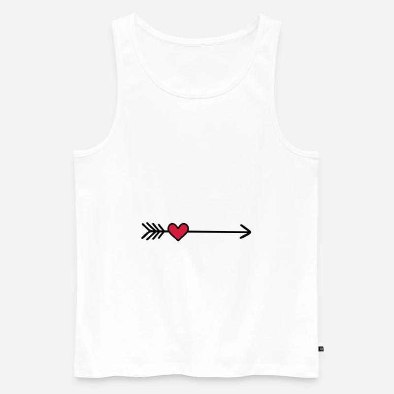 Herz - Männer Premium Bio Tank Top - Weiß