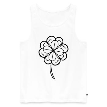 Clover Symbol - Men's Premium Organic Tank Top - white - Front - Michal (187cm)