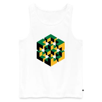 Figure impossible imagination géométrie cube Escher - Débardeur bio Premium Homme - blanc - Devant - AI Model Male 178 light (178cm)