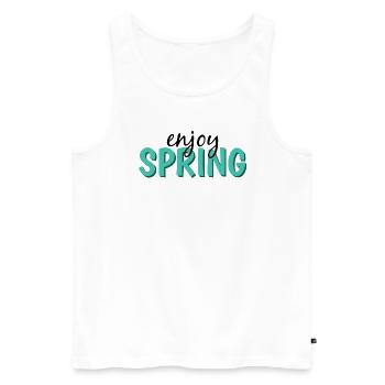 enjoy spring - Men's Premium Organic Tank Top - white - Front - AI Model Male 178 light (178cm)