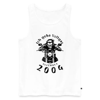 20. Geburtstag Ich gebe Vollgas seit 12/2004 - Männer Premium Bio Tank Top - Weiß - Vorne - Michal (187cm)