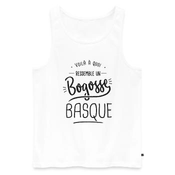 pays basque voilà un bogosse basque cadeau Basque - Débardeur bio Premium Homme - blanc - Devant - Michal (187cm)