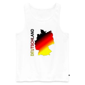 Deutschland Karte Schrift - Männer Premium Bio Tank Top - Weiß - Vorne - Michal (187cm)