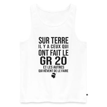 GR20 GR 20 Corse Randonnée - Débardeur bio Premium Homme - blanc - Devant - Michal (187cm)
