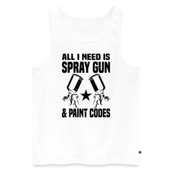 Car painter - Men's Premium Organic Tank Top - white - Front - AI Model Male 178 light (178cm)