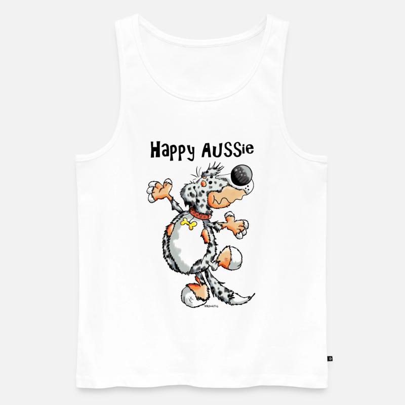 Arian der Australian Shepherd - Männer Premium Bio Tank Top - Weiß