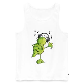 Frosch mit Kopfhörer - Männer Premium Bio Tank Top - Weiß - Vorne - AI Model Male 178 light (178cm)